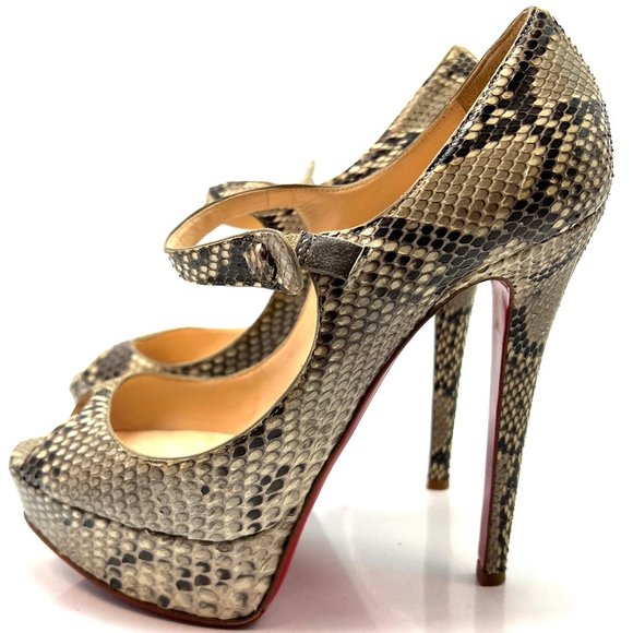 🌷❤️‍🔥SPRING SALE 🔥 FINAL PRICE🌷Christian Louboutin Bana 140 Python Heel 36.5 - Picture 1 of 7